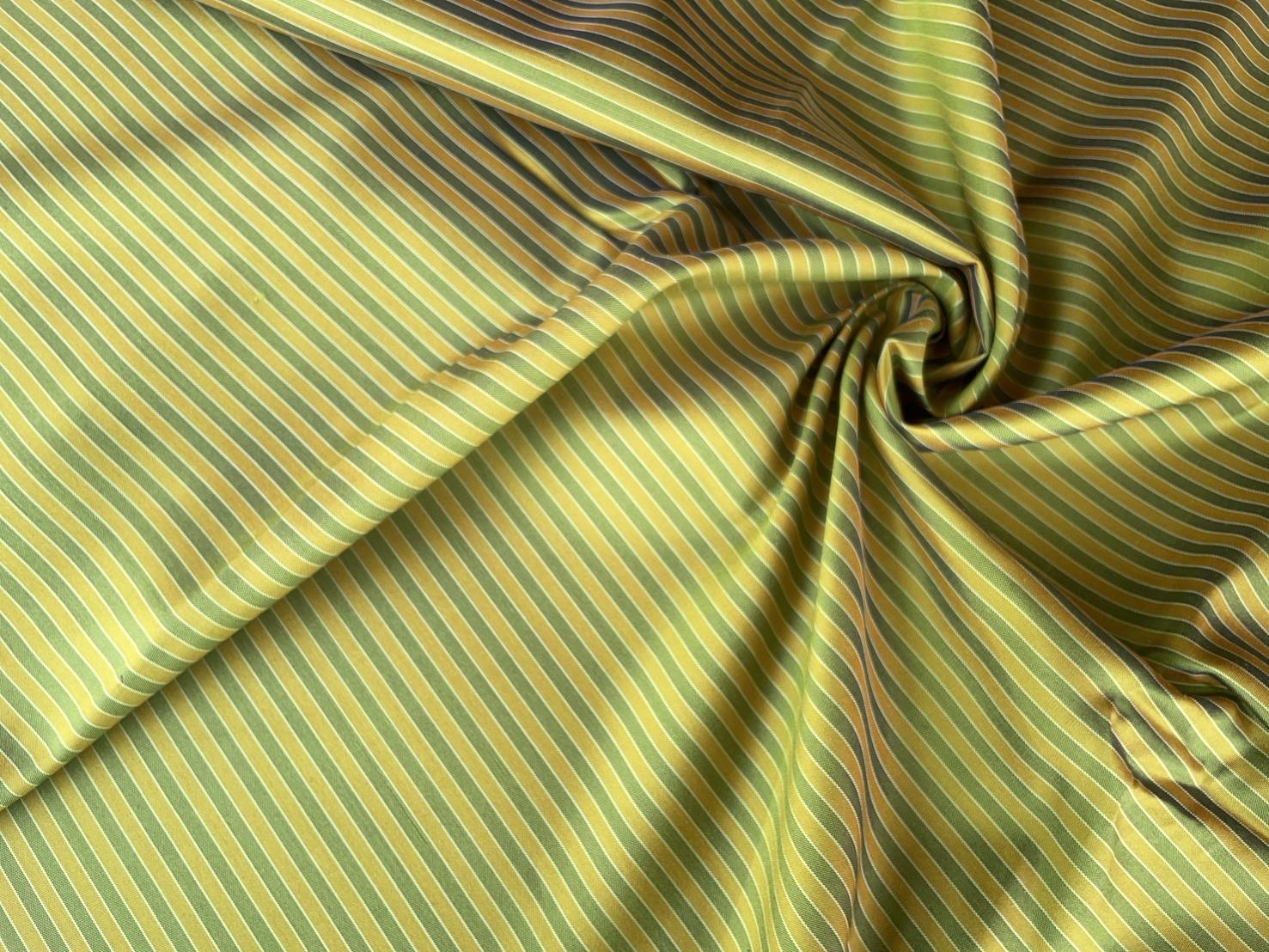 ผ้าไหม ลายริ้ว ไหมแท้ multicolor สีเขียว สีเหลือง (ราคาต่อหลา) รหัส MC-76-P4533