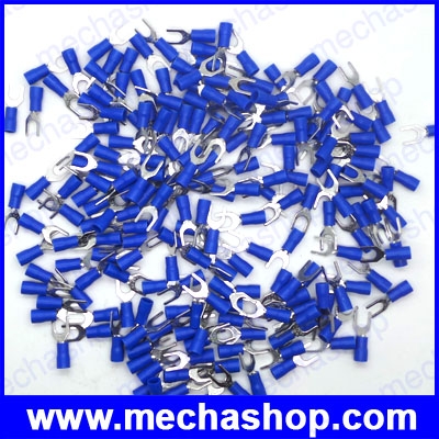 หางปลาขั้วต่อสายไฟ หางปลายแฉกแบบหุ้มฉนวนสีน้ำเงิน SV1.25-5S, SVS2-3.5, SVS2-4, SVM2-4, SVS2-5, SVL2-5 Wire Connector 16-14AWG, 22-16AWG