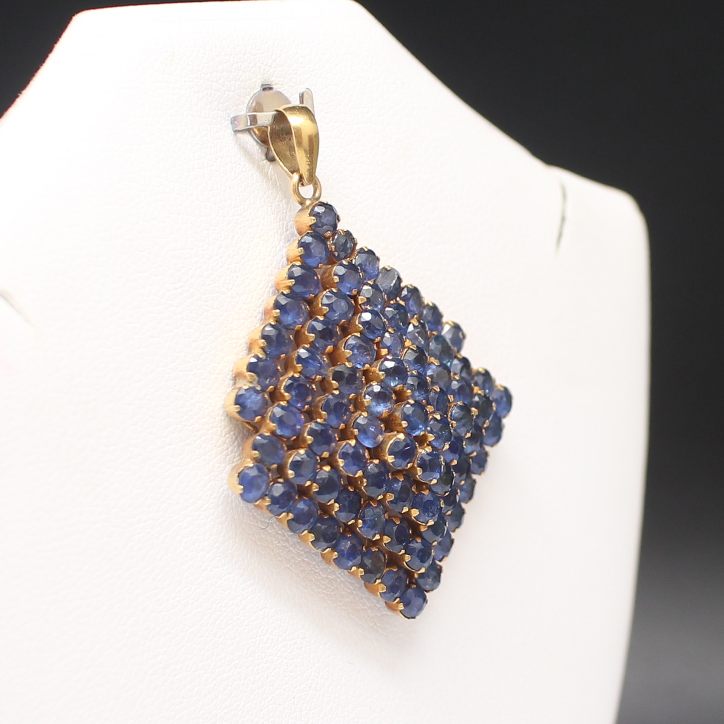 PD25116 จี้ไพลินพม่าดิบ ทองแท้ 18k นน.รวม 8.7 กรัม เซอร์ SGL