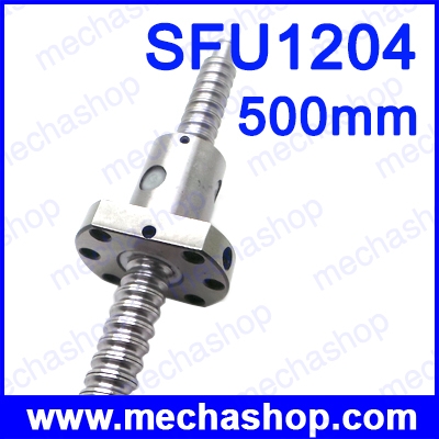 บอลสกรู Finish process 12mm 1204 Ball Screw Rolled C7 ballscrew SFU1204 500mm with one 1204 flange single ball nut