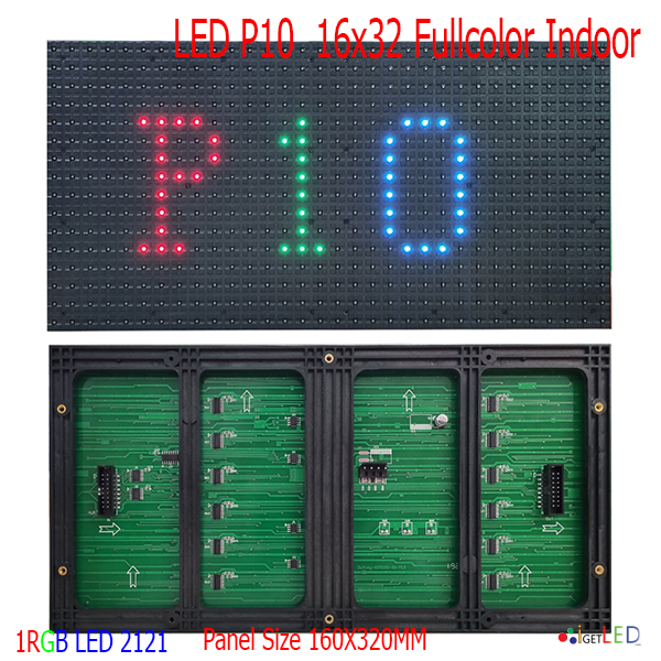 LED P10 SMD Full Color ในร่ม RGB โมดูลสีเต็มจอแสดงผล LED 16x32 Pixels ขนาดแผ่น 160mmx320mm