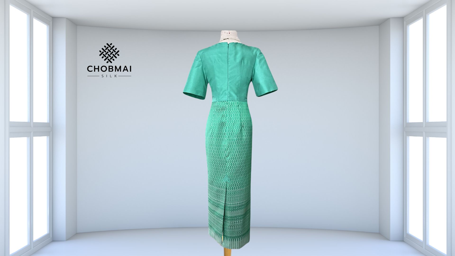 แบบตัดชุด แยกชิ้น เสื้อ+กระโปรง ผ้าไหม (ไม่รวมผ้า) chobmai รหัส CUT-38-07116703