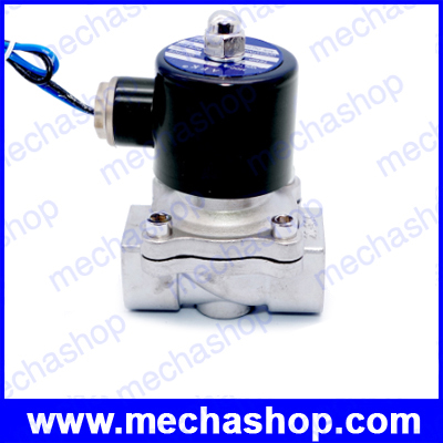 โซลินอยด์วาล์วไฟฟ้า 1 นิ้ว DN25 Solenoid Valve 304SS สแตนเลส เลือกแรงดัน 12V, 24V หรือ 220V เกลียวนิ้ว Seal NBR 80 องศา