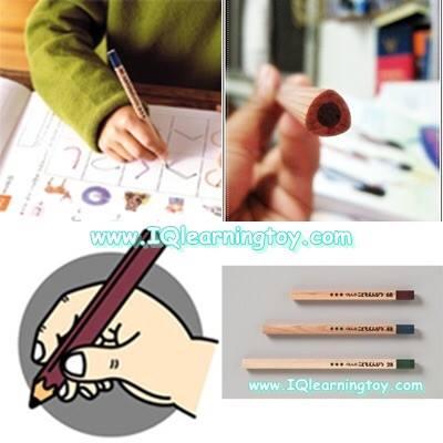Kumon-Tringle Shape Pencil ดินสอสามเหลี่ยม คุมอง 1 กล่องมี 6 แท่ง ดินสอสามเหลี่ยม 4B ความยาว 15 cm. เหมาะกับเด็กอายุ 3-5 ปี