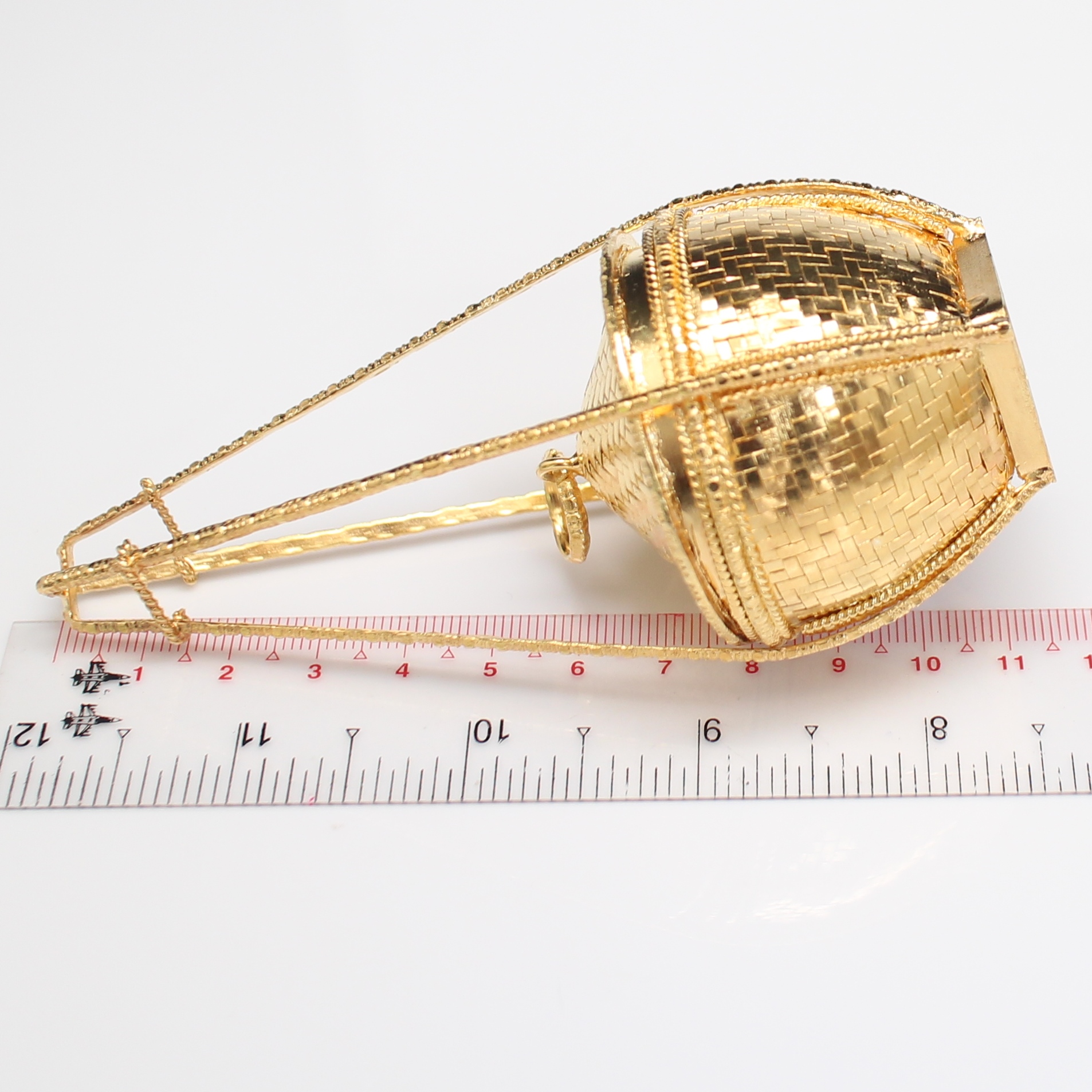 SI374 หาบเงินหาบทอง 1 คู่ เงินแท้ 92.5% ชุบทอง นน. 130.6 กรัม