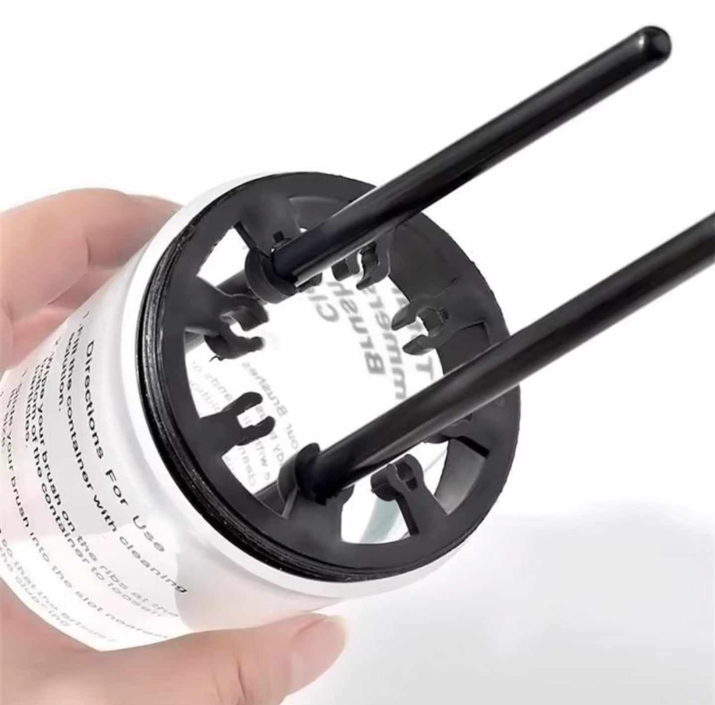 ถ้วยล้างพู่กัน แก้วสำหรับแช่พู่กัน มีตัวหนีบช่วยถนมขนพู่กัน