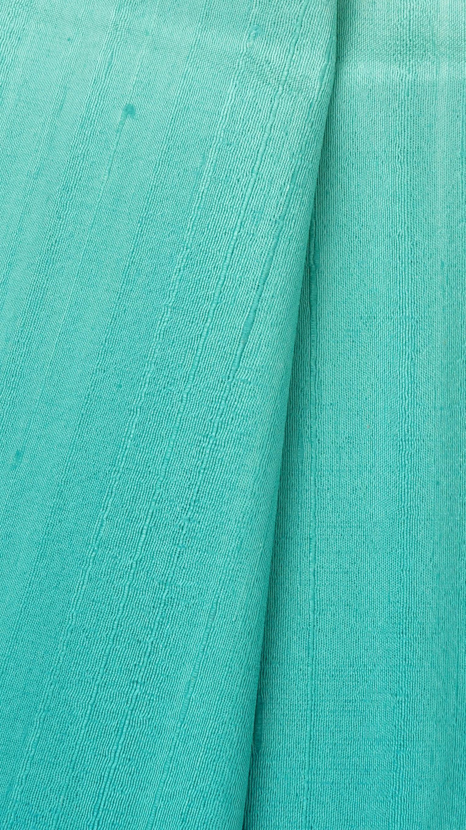 ผ้าไหมย้อมสไลด์สี ไหมบ้านทอมือ 2ตะกอ สีขาวครีม-สีฟ้าน้ำทะเล เลือกขนาด รหัส BT-TT-02246859