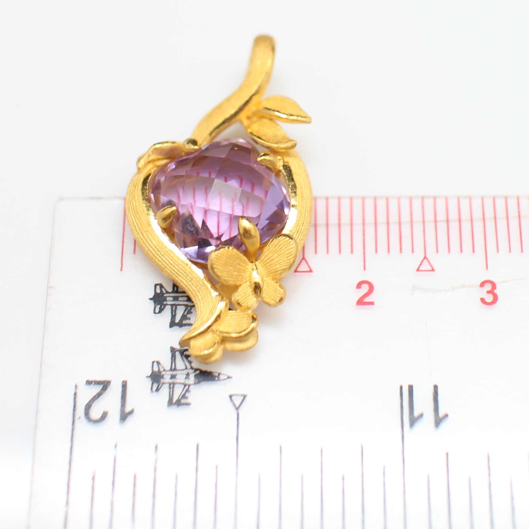 RG250211 ชุดอะเมทิส แหวน จี้ ต่างหู Primagold ทองแท้ 99.99% นน.รวม 19 กรัม แหวนไซส์ 52