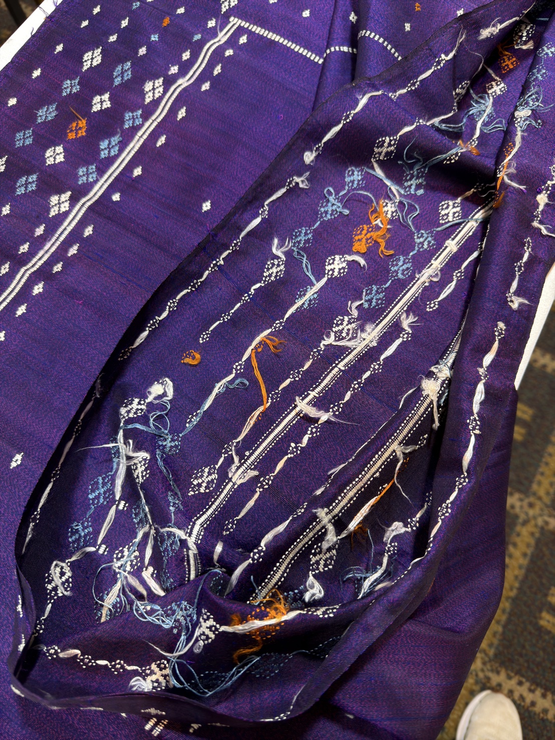 ซิ่นจกขิดไหม ขนาด1x2เมตร สีม่วง รหัส R4F-155-1204683