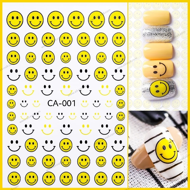 สติ๊กเกอร์สไมล์ (Smile) ติดเล็บ สติ๊กเกอร์หน้ายิ้ม แผ่นละ19บาท