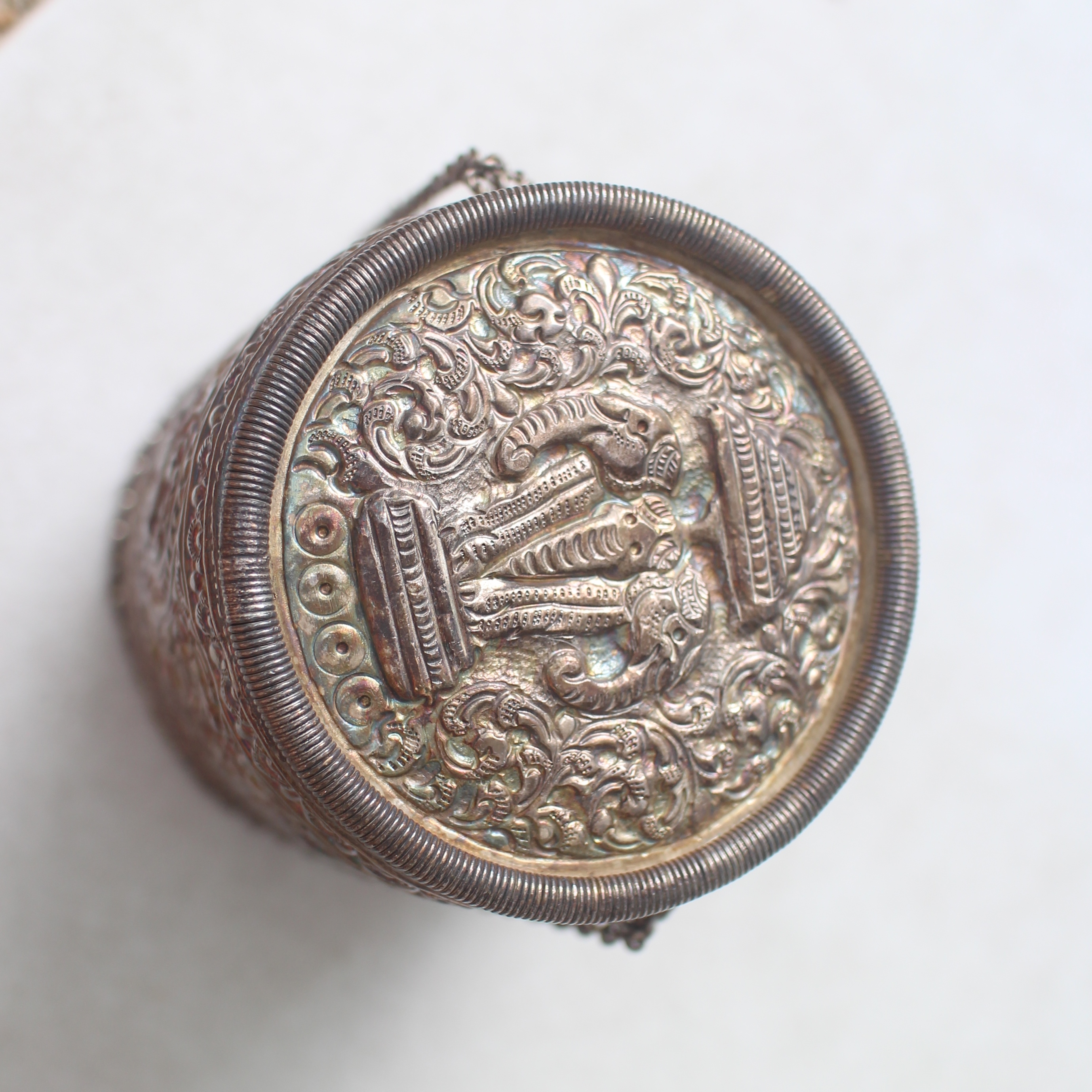 SI361 กระติ๊บข้าวเหนียว ช้างสามเศีนร เงินแท้ 92.5% นน. 246 กรัม