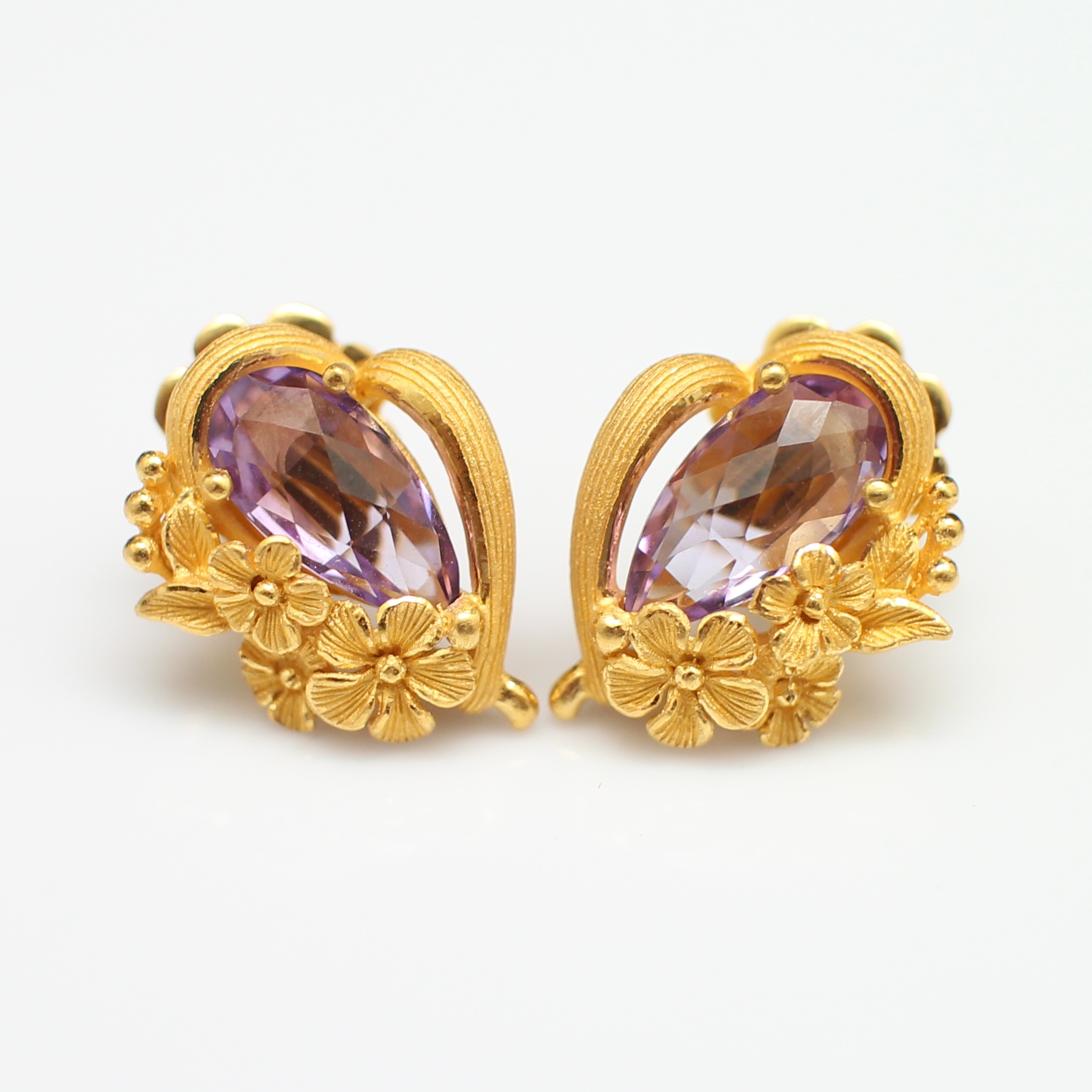 RG250211 ชุดอะเมทิส แหวน จี้ ต่างหู Primagold ทองแท้ 99.99% นน.รวม 19 กรัม แหวนไซส์ 52