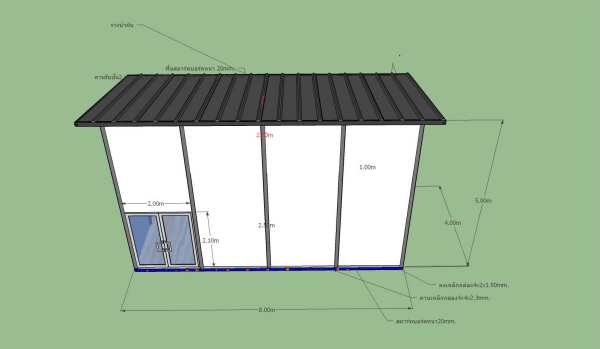 ออฟฟิศสำเร็จรูป 2 ชั้น ขนาด4.00x8.00 เมตร