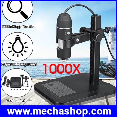 กล้องไมโครสโคป 1000x 8led USB Digital Microscope Endoscope 5segment Zoom Camera Magnifier 24bit