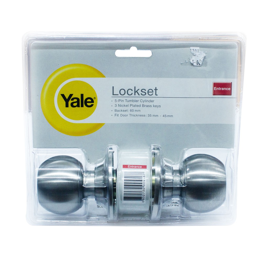 YALE VCA5127 ลูกบิดประตูสแตนเลส 65 มม เยลล์