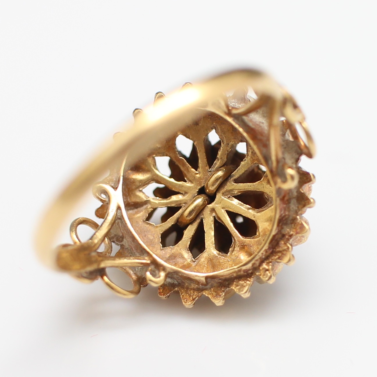 RG250192 แหวนเพชรซีกทรงฉัตร ทองแท้ 90% นน.รวม 3.4 กรัม ขนาดแหวน 53