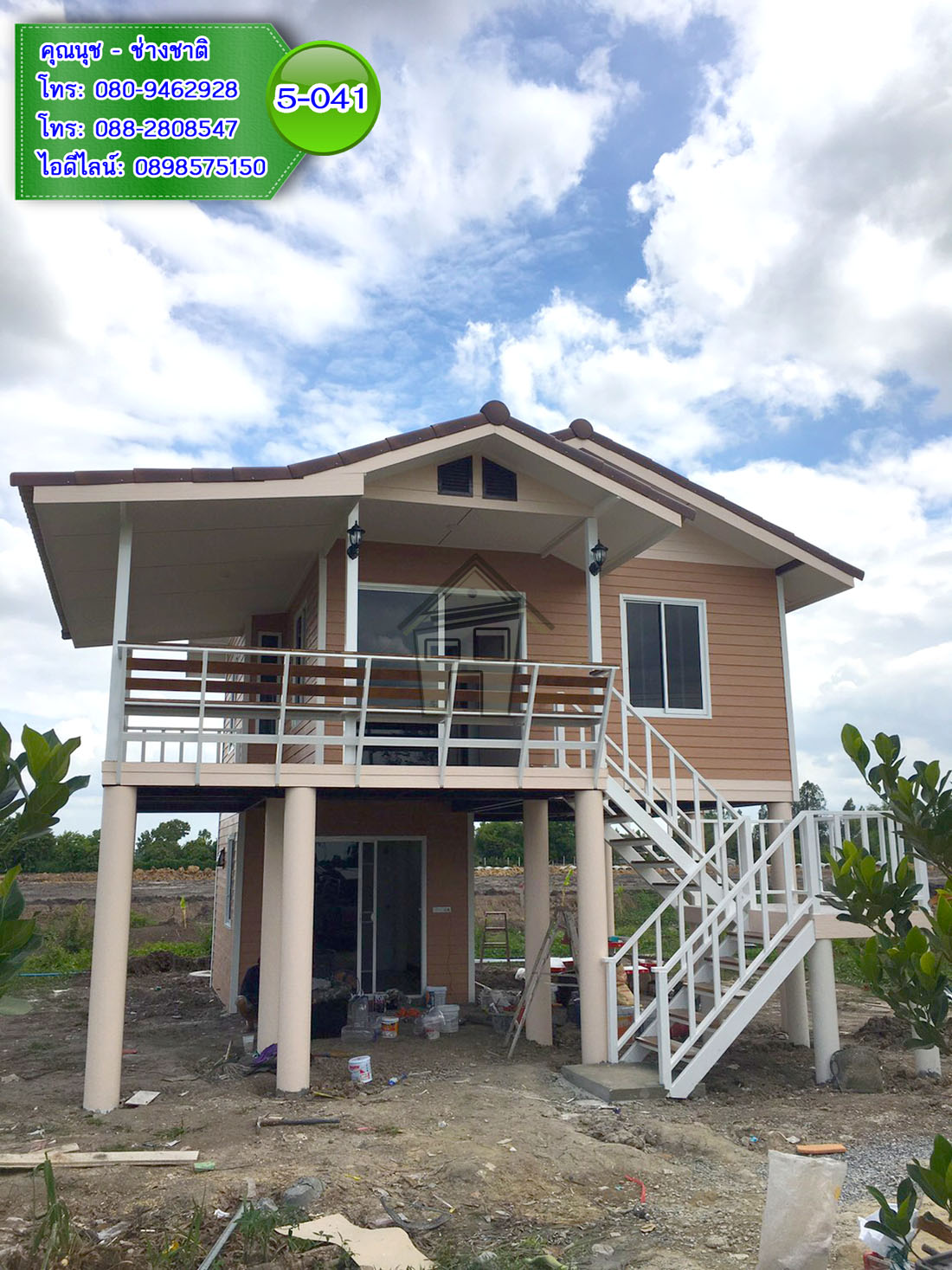 5-041 บ้านน็อคดาวน์ - บ้านหลังใหญ่ - ทรงจั่วมุกซ้อน