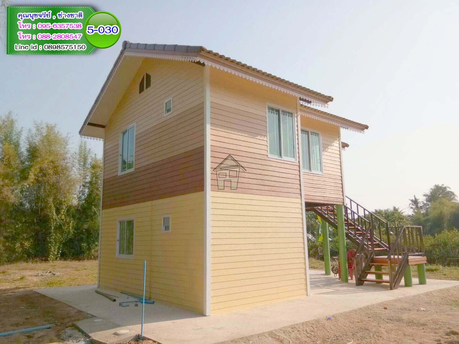 5-030 บ้านน็อคดาวน์ - บ้านหลังใหญ่ - ทรงจั่วมุกซ้อน