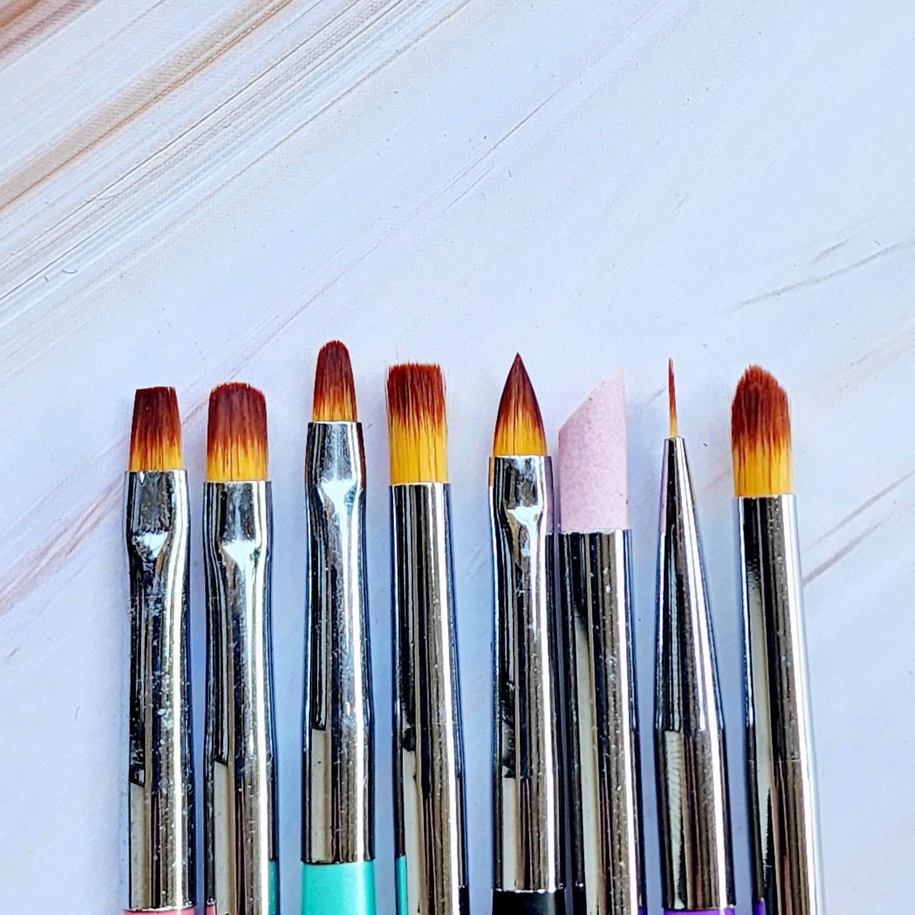 ชุดพู่กันทำเล็บ ชุดพู่กันเจล พู่กันปั้น พู่กันเพ้นท์ 8ด้าม/เซต