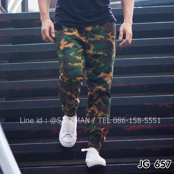 กางเกง jogger ลายทหาร JG657