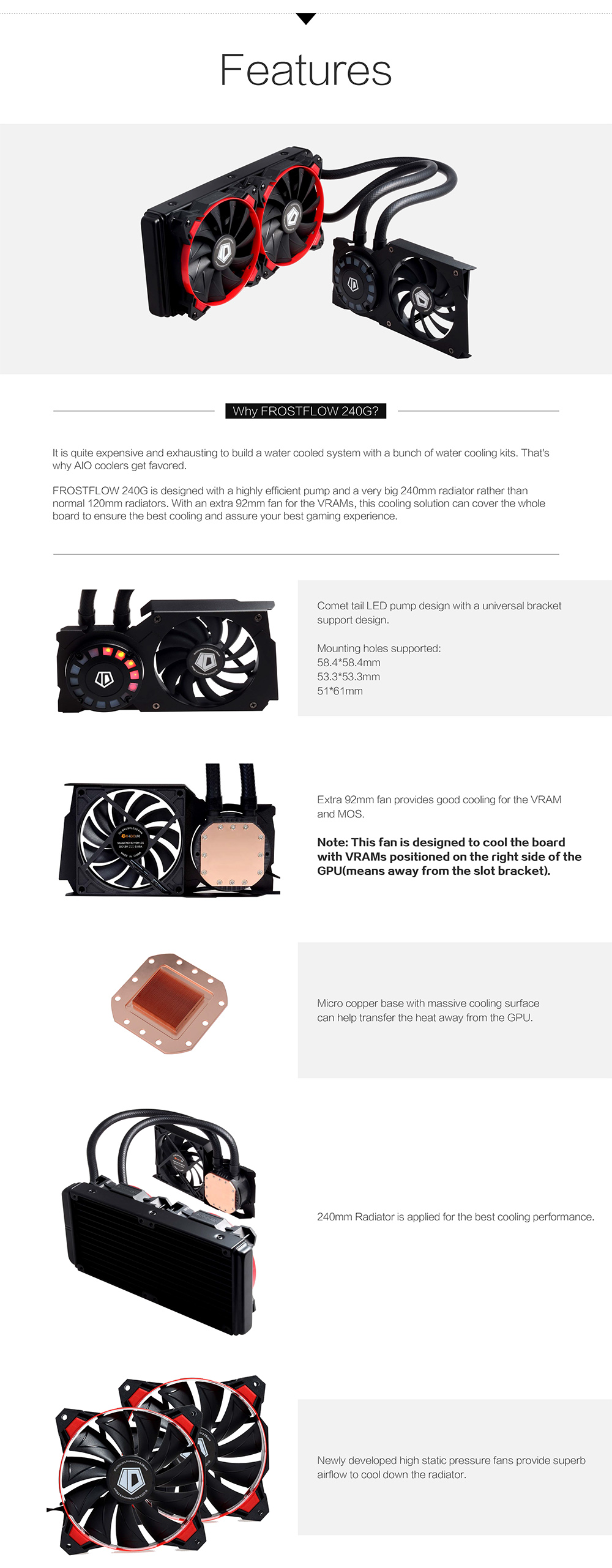 ID-COOLING FROSTFLOW 240G อุปกรณ์ระบายความร้อนการ์ดจอ