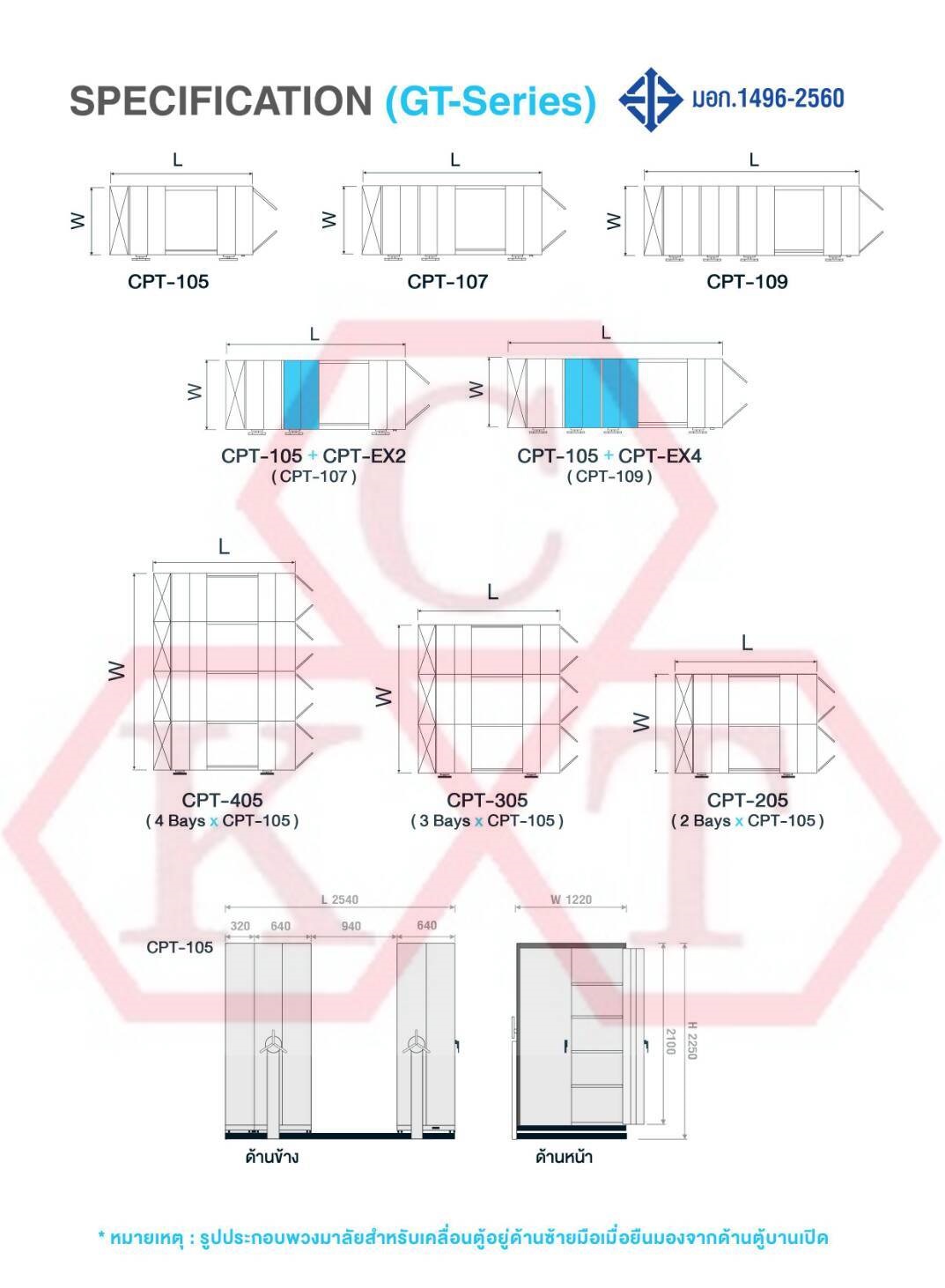 ตู้รางเลื่อนเก็บเอกสาร มอก. ระบบพวงมาลัย