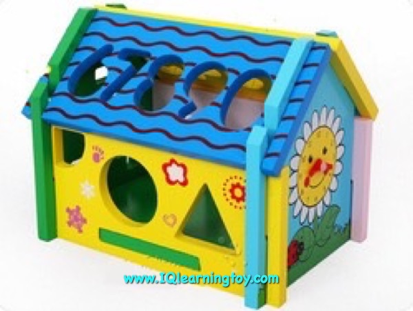 Woodtoy-ของเล่นไม้ บล๊อคหยอดรูปบ้าน เพื่อการเรียนรู้เรื่องตัวเลข 0-9 และบล็อคหยอดรูปทรง และสีต่างๆ ส่งฟรี