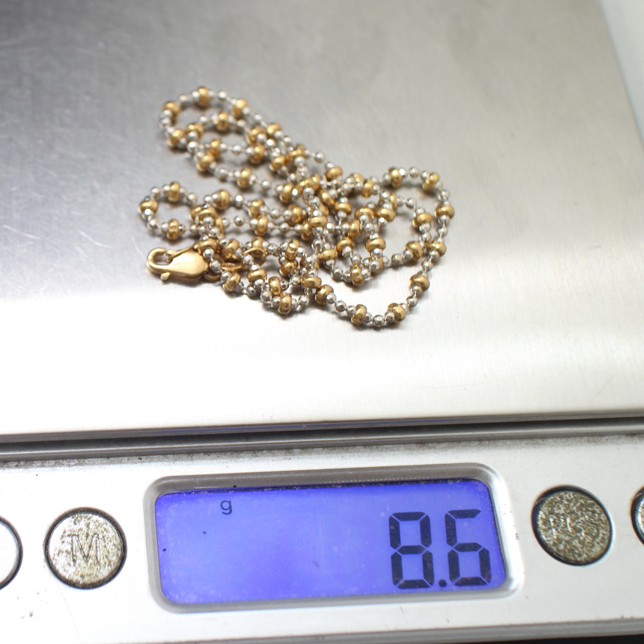 NL25194 สร้อยคอ 18k อิตาสี สองกษัตริย์ นน. 8.6 กรัม ยาว 16 นิ้ว