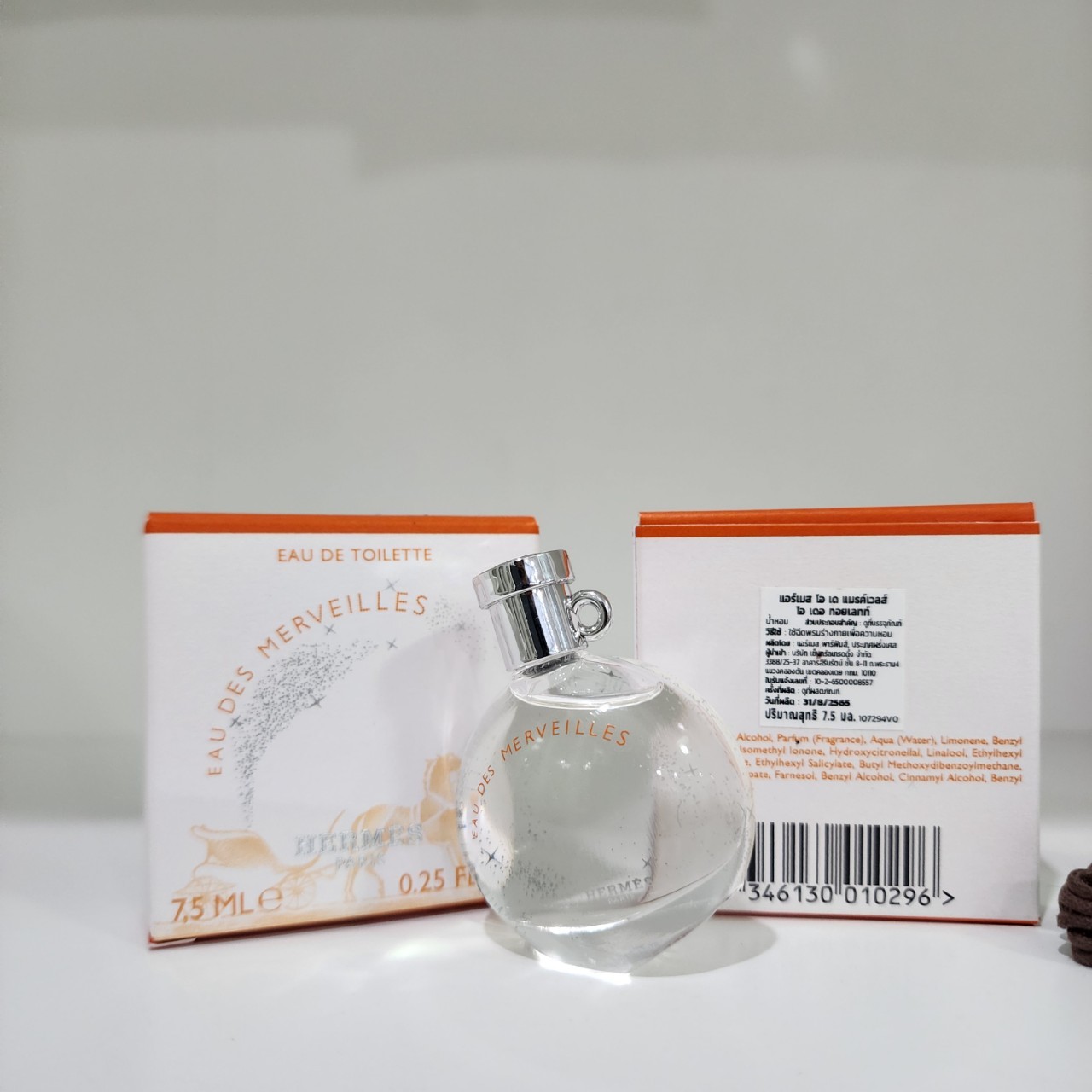 น้ำหอมจิ๋วมินิ Hermes Eau des Merveilles Eau de Toilette 7.5ml แบบแต้มมีกล่อง ( Mini Perfume น้ำหอมขนาดพกพา) น้ำหอมจิ๋วมินิ ขวดน่ารัก ตั้งโชว์ก็สวย พกพาก็สะดวก หัวแต้มตามจุดชีพจร