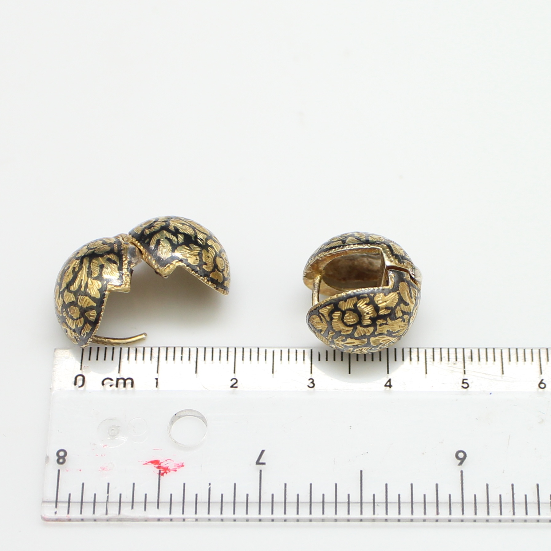 SI476 ต่างหูถมทองลูกงับ เงินแท้ 92.5% นน. 10.58 กรัม