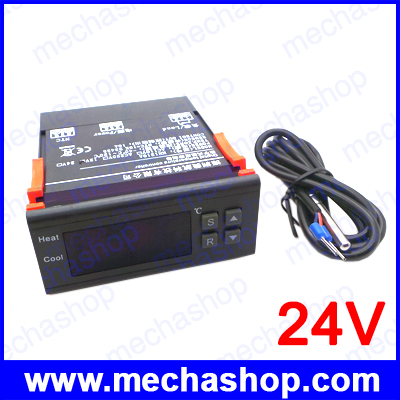 เทมคอนโทรล ควบคุมอุณหภูมิแบบดิจิตอลพร้อมเซนเซอร์ 10A 24V Digital Temperature Controller Thermocouple thermal regulator -40°C to 120 °C