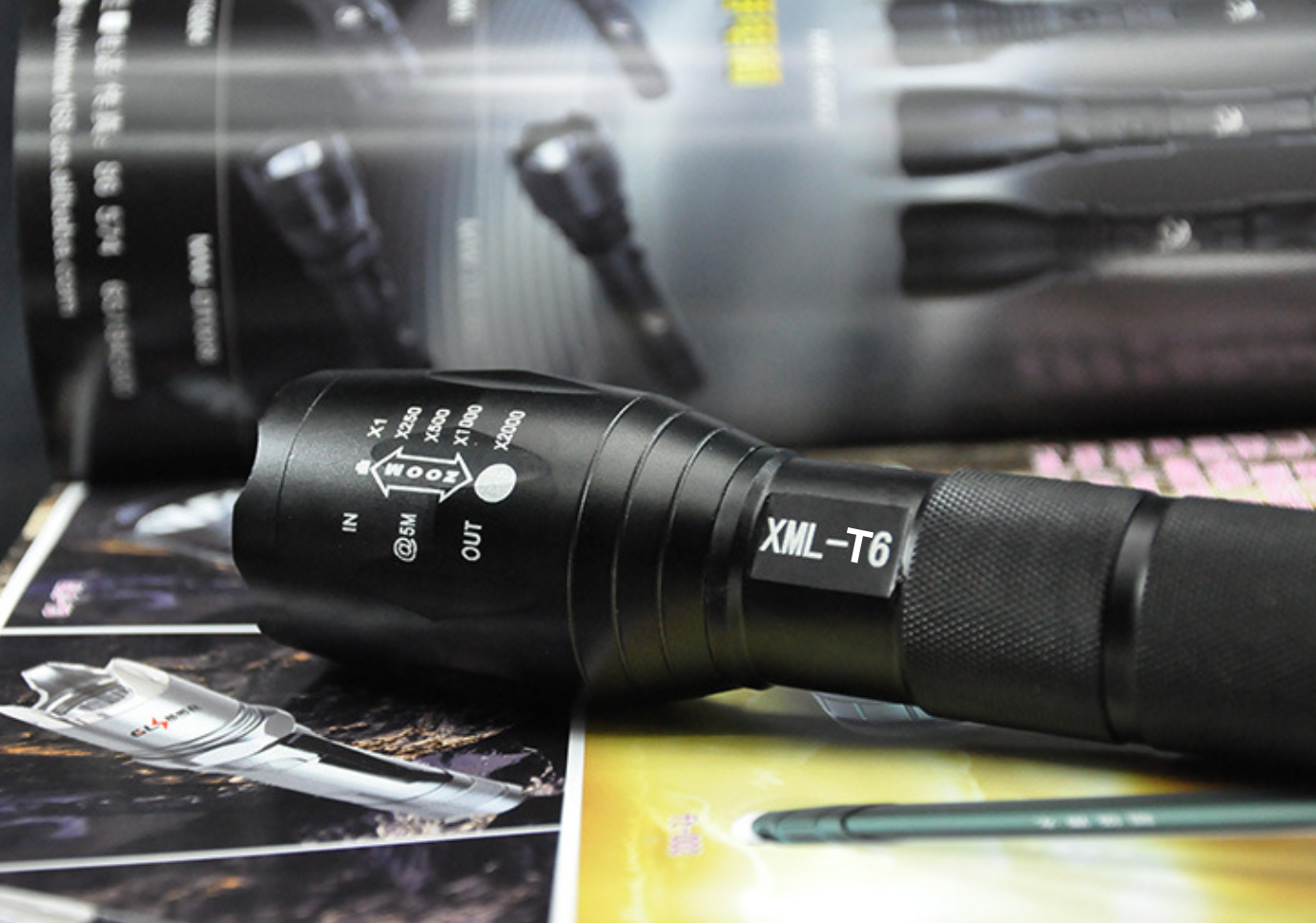 ไฟฉาย turbo light ครบเซ็ต (หลอด cree XML-T6 : 5 โหมด)