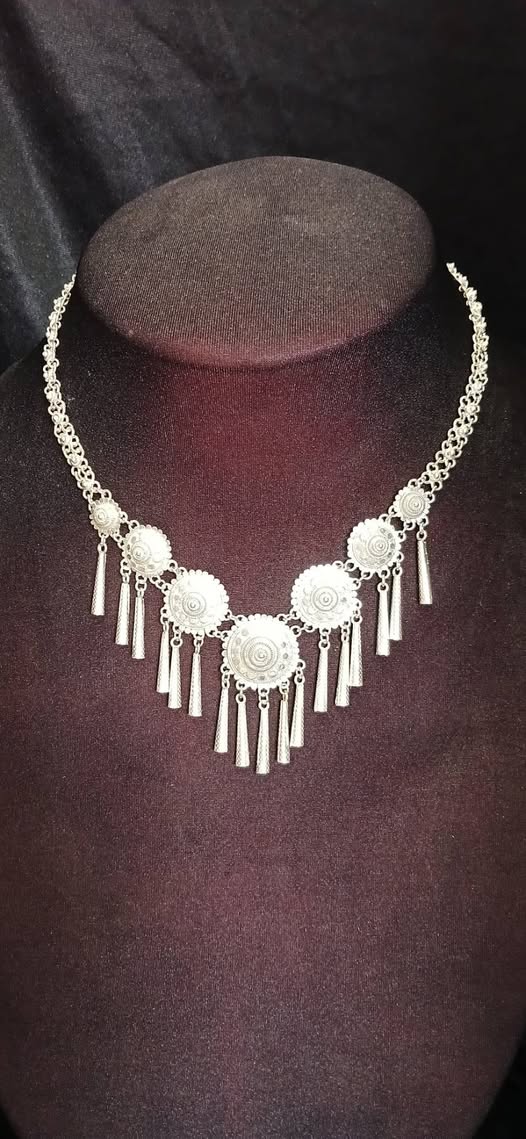 เครื่องประดับเงินแท้ สร้อยคอระย้า ลายตั้งโอ๋