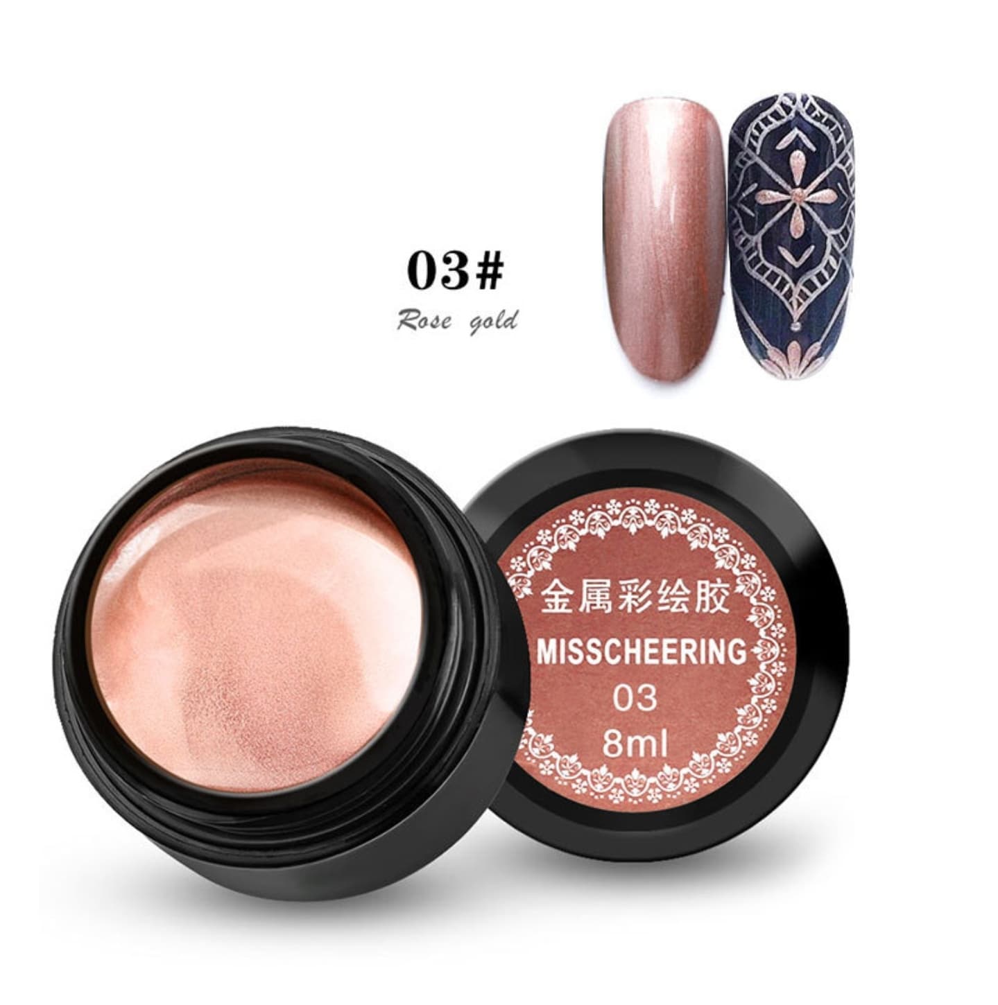 สีเจลเมทัลลิค (Metallic) เจลเพ้นท์เงา 8ml.