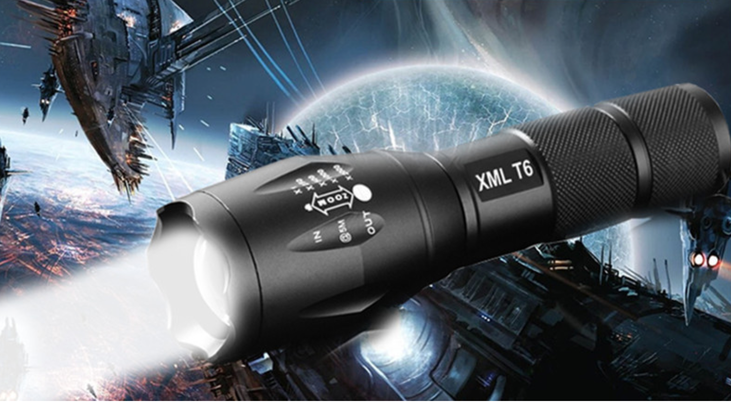 ไฟฉาย turbo light ครบเซ็ต (หลอด cree XML-T6 : 5 โหมด)