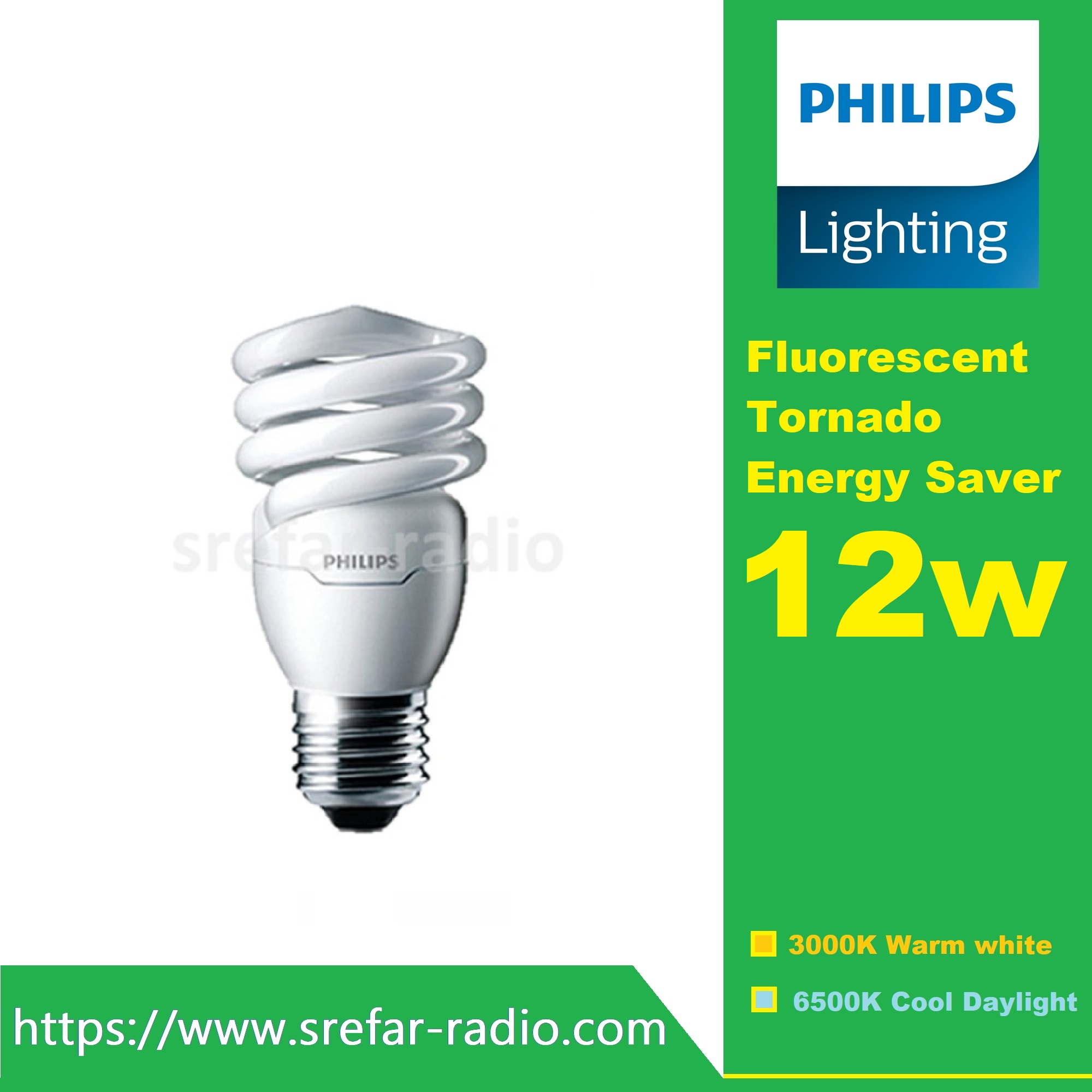 PHILIPS Fluorescent Tornado Energy Saver หลอดตะเกียบ E27 12W