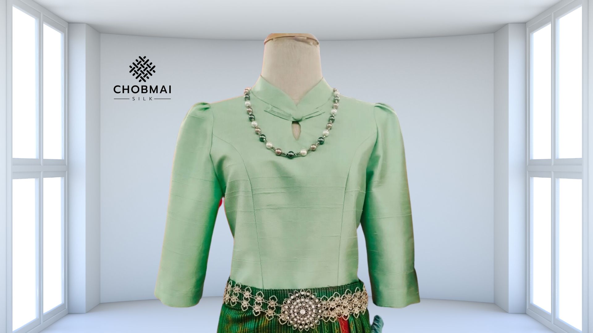 แบบตัด เสื้อผ้าไหม (ไม่รวมผ้า) ตามแบบ รหัส CUT-PT-1027662
