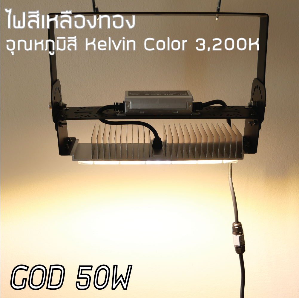 โคมไฟปลูกต้นไม้ GOD-50W LED Grow Light AC 220V ไฟปลูกต้นไม้ ต้นไม้โตเร็วทันใช้ ไฟปลูกพืช ไฟไม้ใบ ไฟปลูกมอนเตอร่า ไฟสีเหลืองทอง 3250K มี LED 660nm