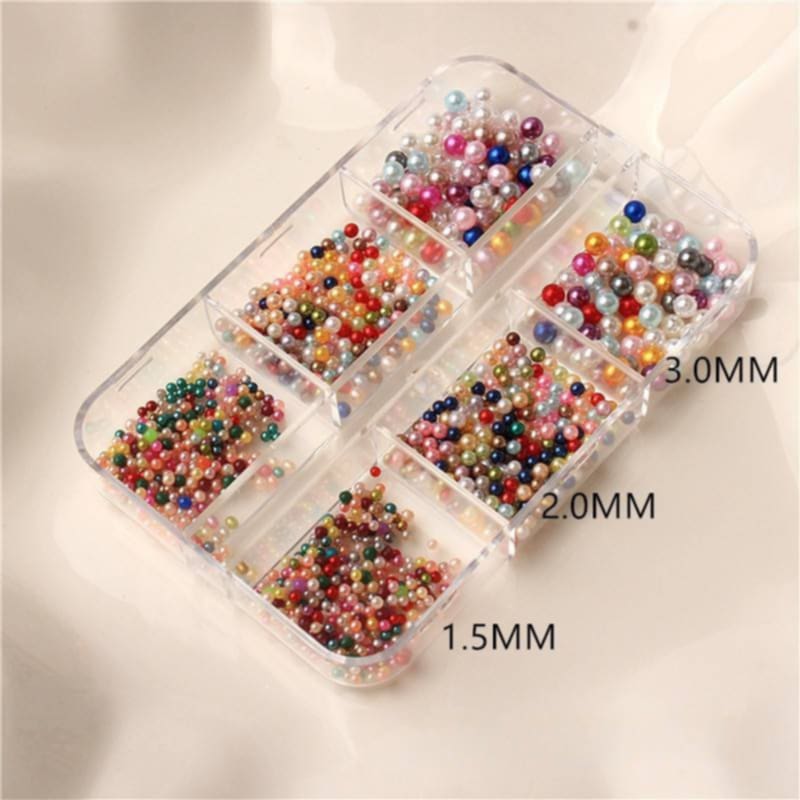 ไข่มุกติดเล็บ ตกแต่งเล็บ อะไหล่แต่งเล็บทรงกลม ลูกปัดติดเล็บ Nail Art Pearls มีหลายแบบให้เลือก