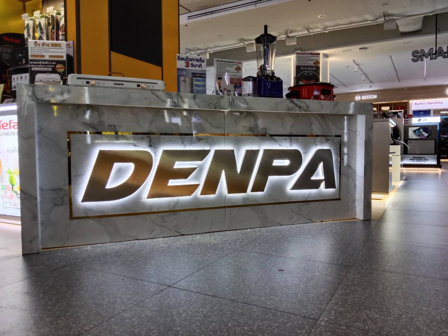 #ป้ายอักษรสแตนเลสแฮร์ไลน์ไฟออกหลังเนื้อเงินยกขอบ