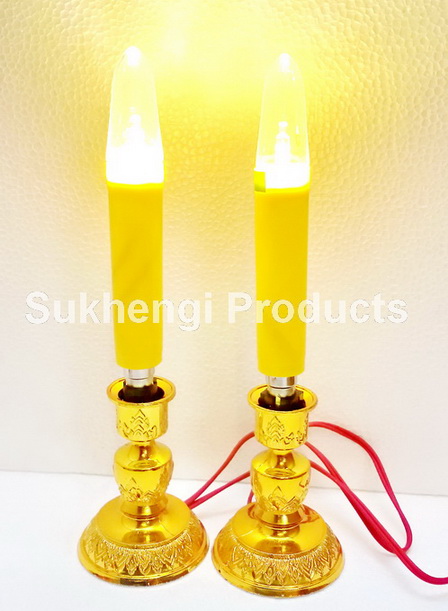 เทียนไฟฟ้าไหว้พระและไหว้เจ้า หลอด Led ขนาดยาว 7 นิ้ว