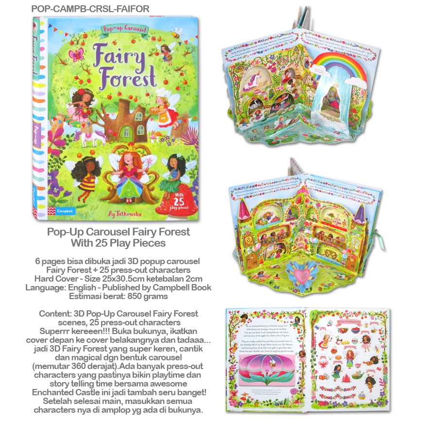 Fairy Forest Hardback Pop-up Carousel English Illustrated by Ag Jatkowska 9781509879335 Pop up