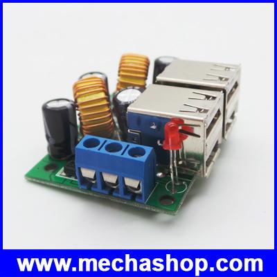 ดีซี คอนเวอร์เตอร์ ตัวแปลงไฟDCเป็นDC USB 4 ช่อง Step-down Power Supply Module New DC 12V 24V 40V to 5V 5A