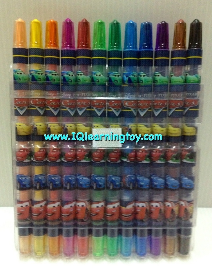 สีเทียนหมุนได้ 12 สี ลายCars เนื้อสีสดใส คมชัด ลื่นไหลระบายง่าย ใช้คุ้มจนสุดปลาย ส่งฟรี