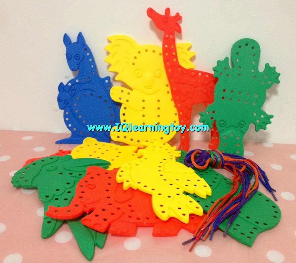 Roap-10 Animals - ของเล่นร้อยเชือกรูปสัตว์ต่างๆ 1 ชุดมี 10 ภาพเพื่อฝึกสมาธิ และเสริมพัฒนาการกล้ามเนื้อมือและนิ้ว+สายตาให้สัมพันธ์กัน จัดส่งฟรี