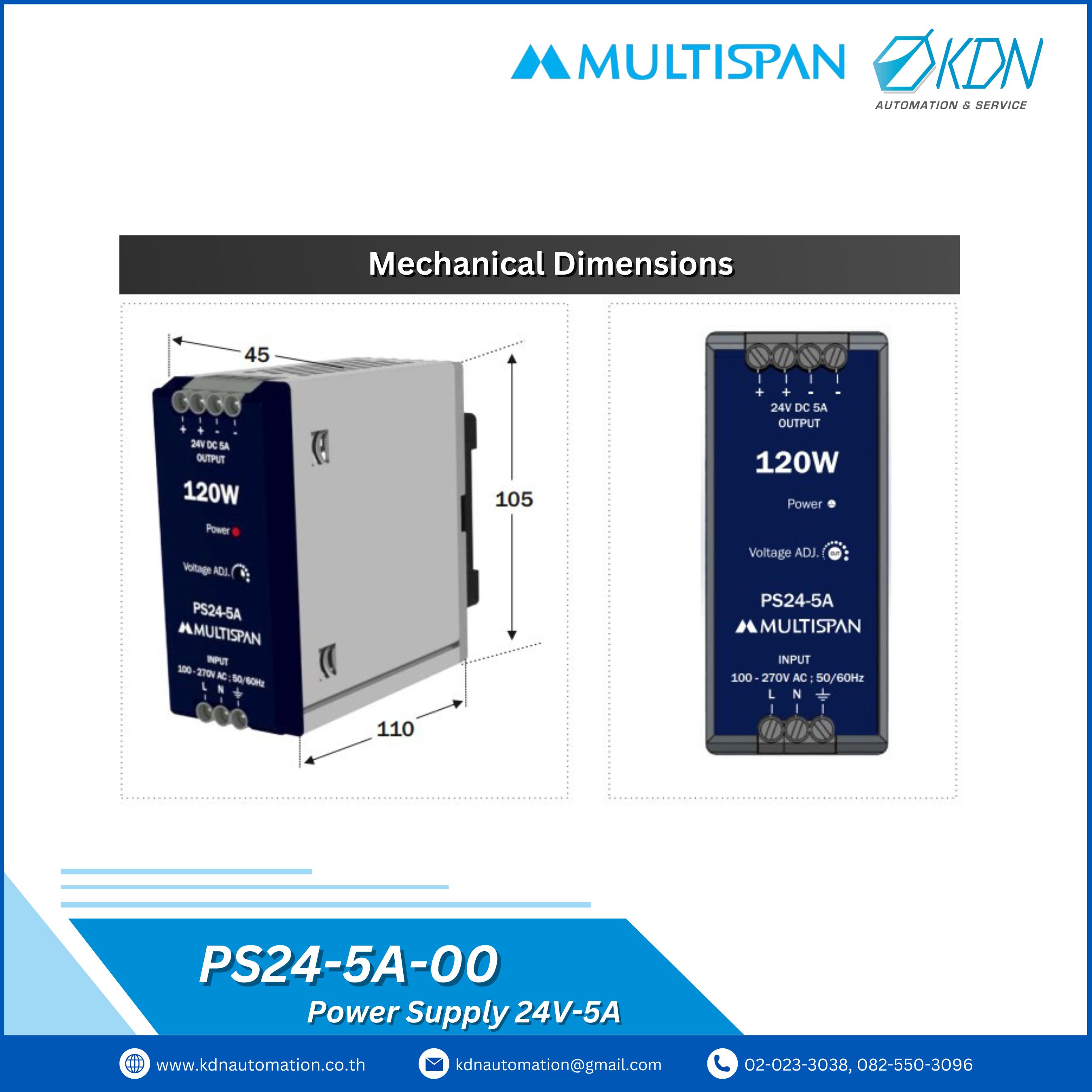 PS24-5A-00 Multispan Power Supply 24V-5A