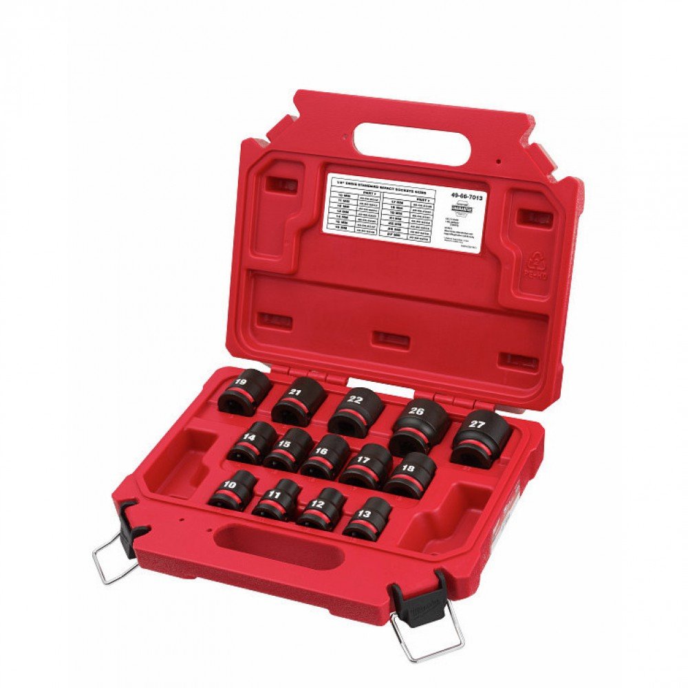 Milwaukee 49-66-701x ชุดบล็อกบล็อกกระแทก 1/2 นิ้ว (4 หุน) สั้น / ยาว มิลวอคกี้