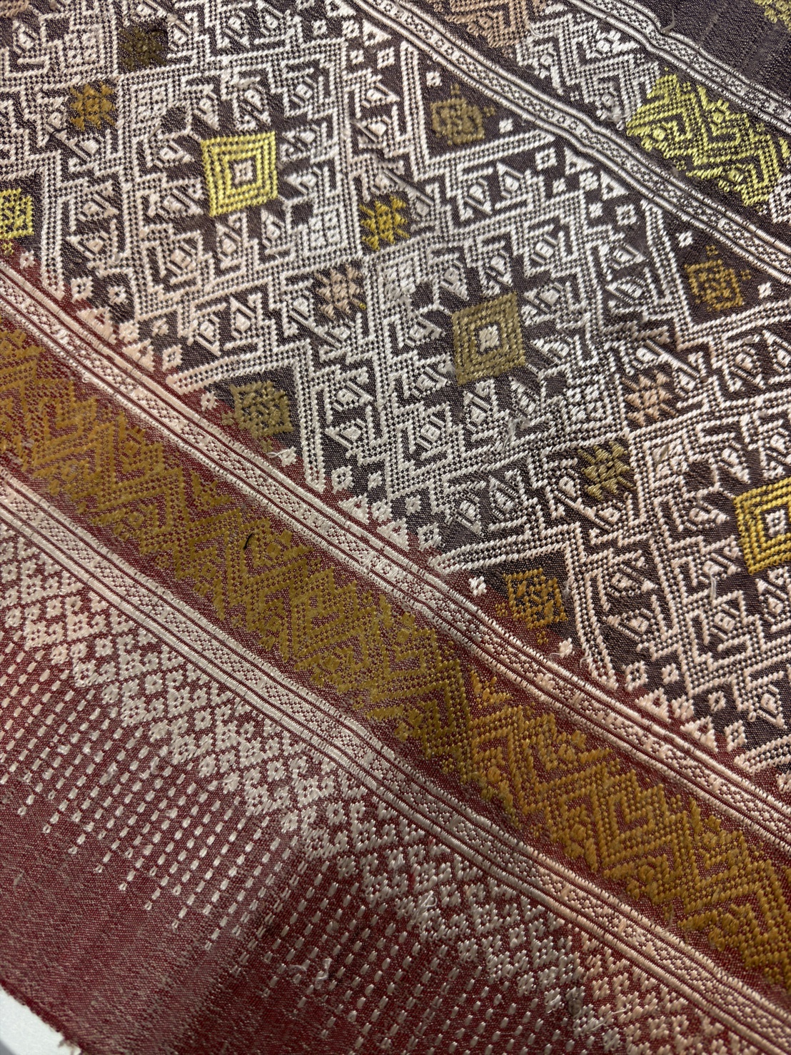 ซิ่นขิดไหม ต่อหัว ขนาด1x2เมตร สีน้ำตาล รหัส R4F-155-1246816