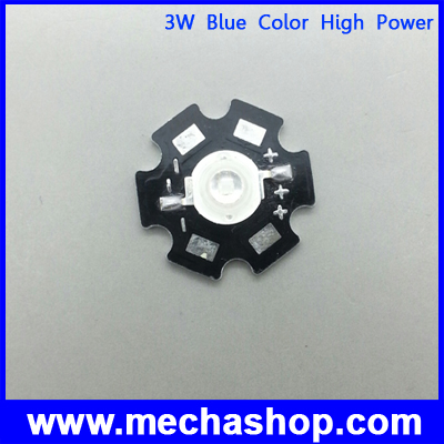 ชิป LED DIY 3W พร้อมซิงค์อลูมิเนียม Blue Color High Power LED Chip Light แสงสีฟ้า 45mil, 460-470nm 1 ดวง