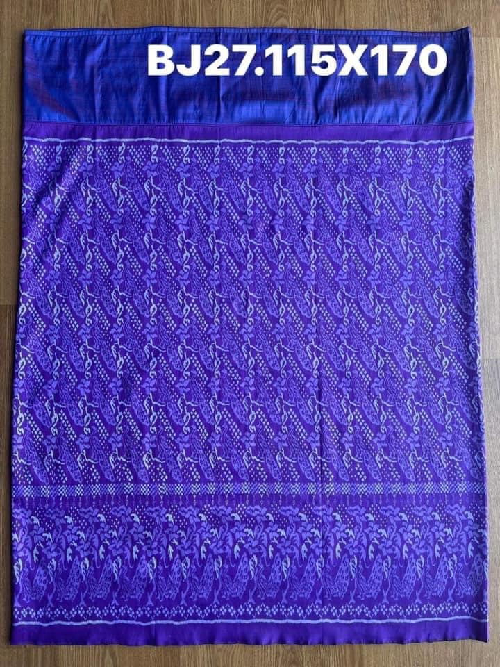 ซิ่น พระตะบอง ไหมบ้านสาวมือ ย้อมสีธรรมชาติ ขนาด 115x170ซม สีน้ำเงินอมม่วง รหัส N9-SIL-BJ27